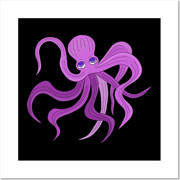 A fluffy octopus swinging tentacles Wall Art by DiegoCarvalho